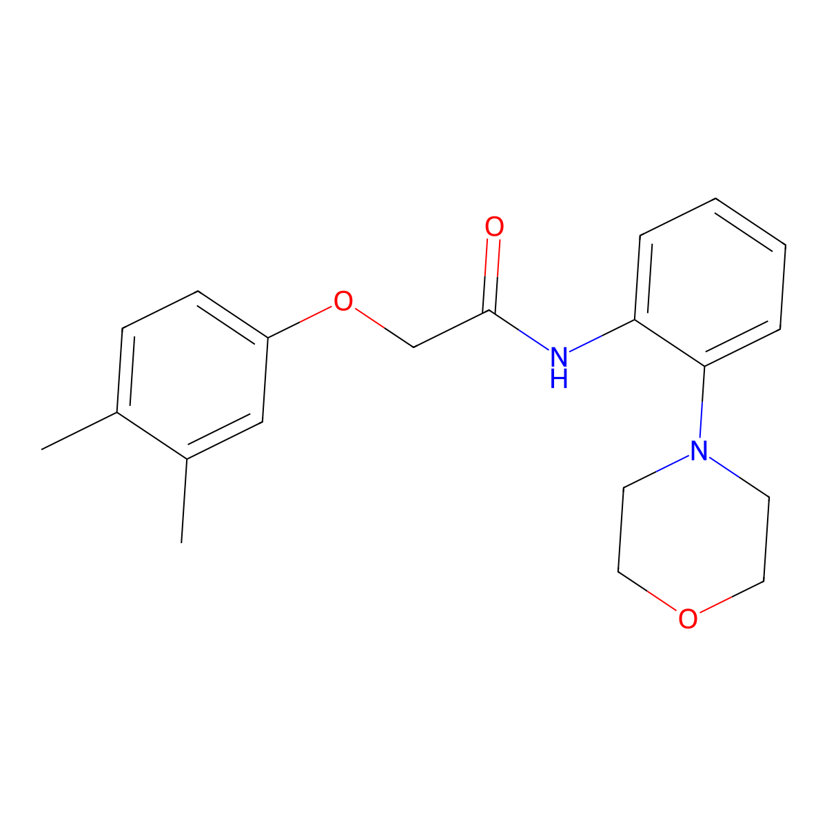 2-(3,4-dimethylphenoxy)-N-(2-morpholin-4-ylphenyl)acetamide molecular structure, CAS 529491-02-9