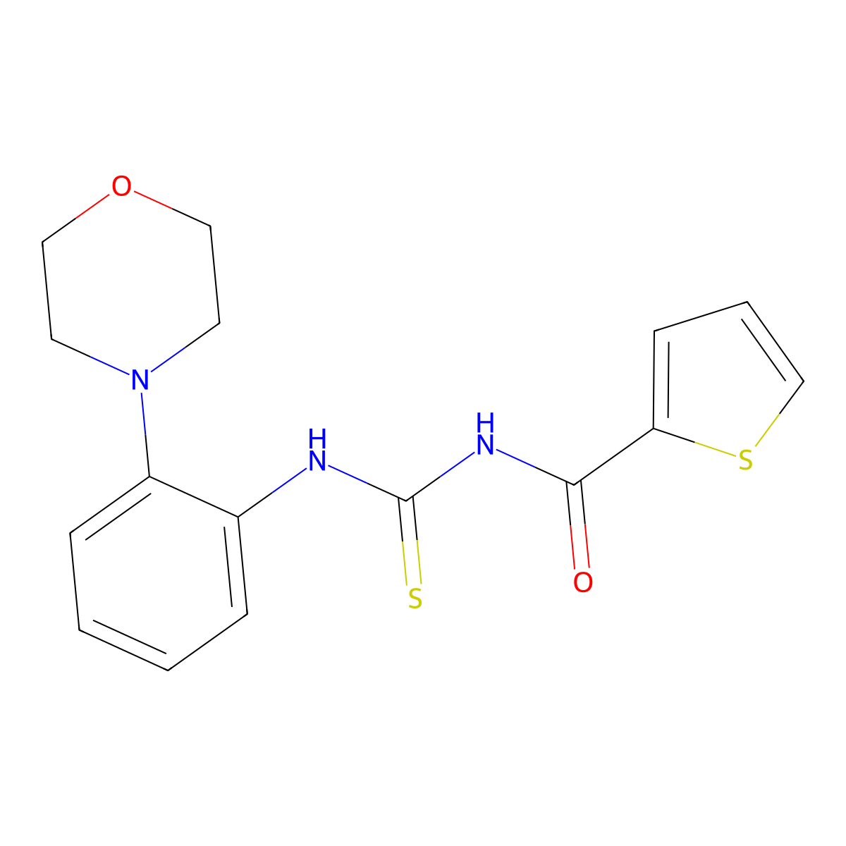 N-[(2-morpholin-4-ylphenyl)carbamothioyl]thiophene-2-carboxamide molecular structure, CAS 529491-34-7