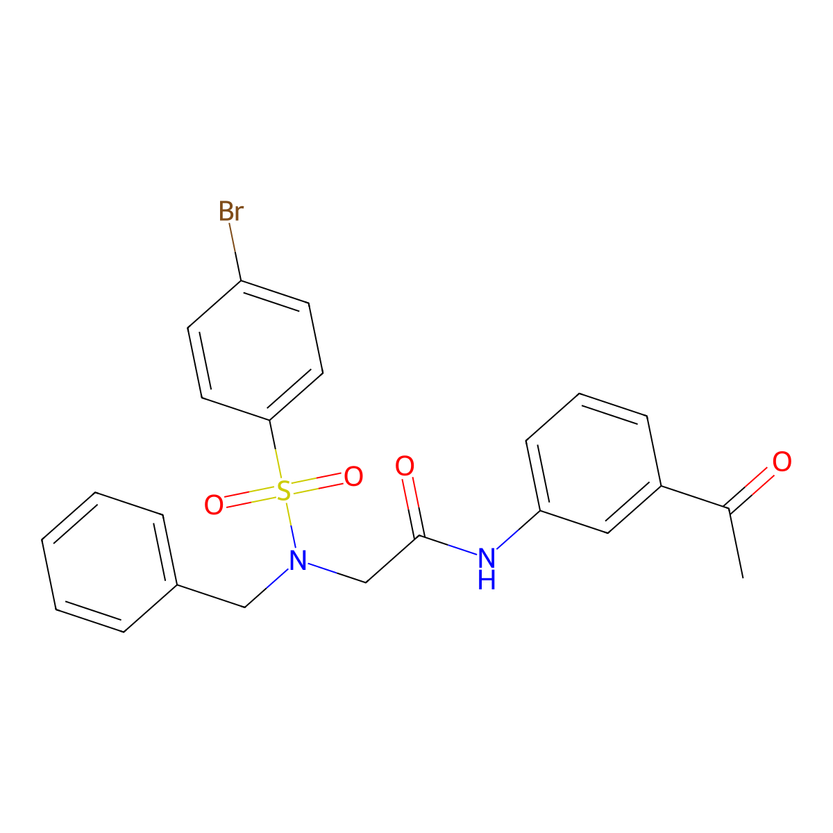 N-(3-acetylphenyl)-2-[benzyl-(4-bromophenyl)sulfonylamino]acetamide molecular structure, CAS 529491-49-4