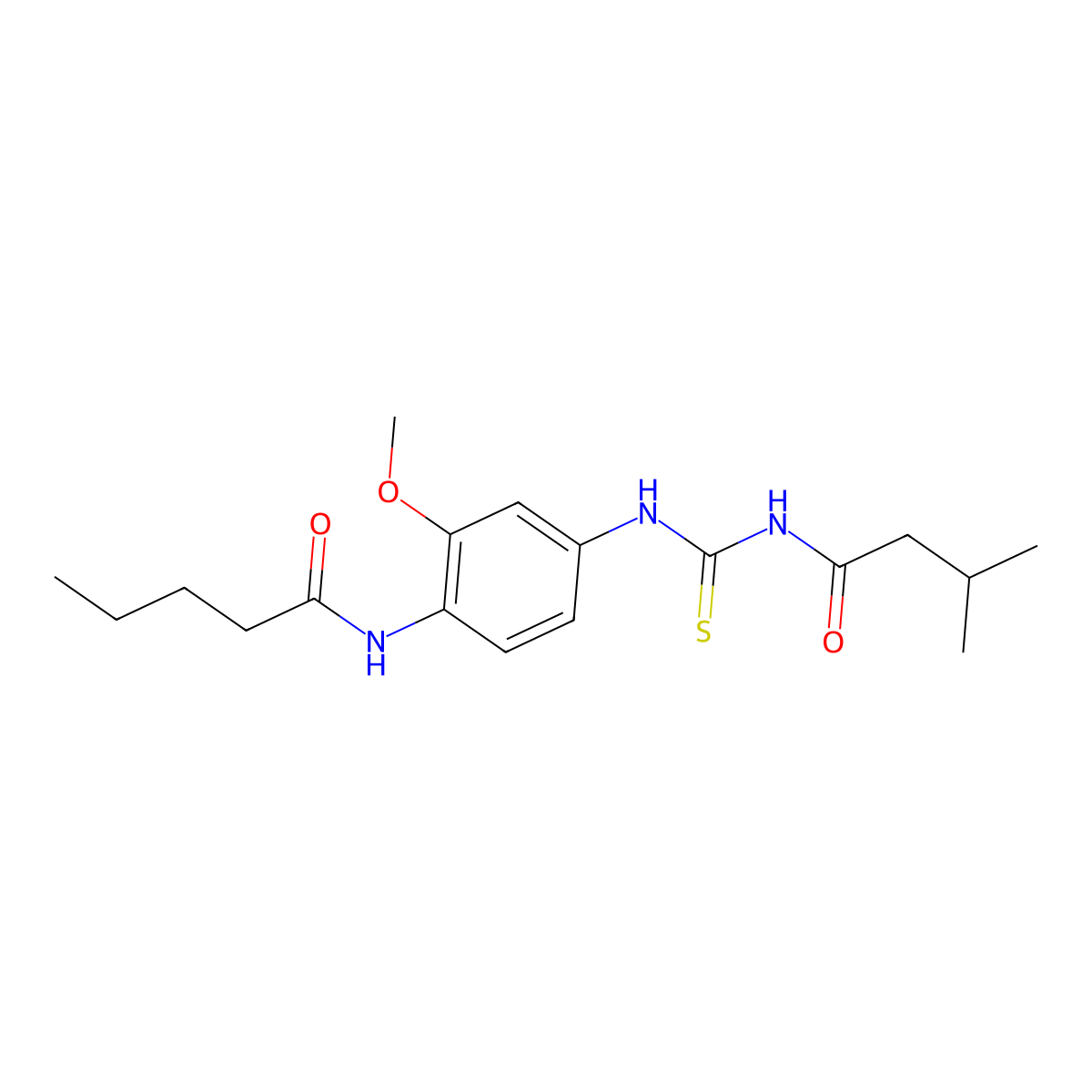 N-[2-methoxy-4-(3-methylbutanoylcarbamothioylamino)phenyl]pentanamide molecular structure, CAS 529492-07-7