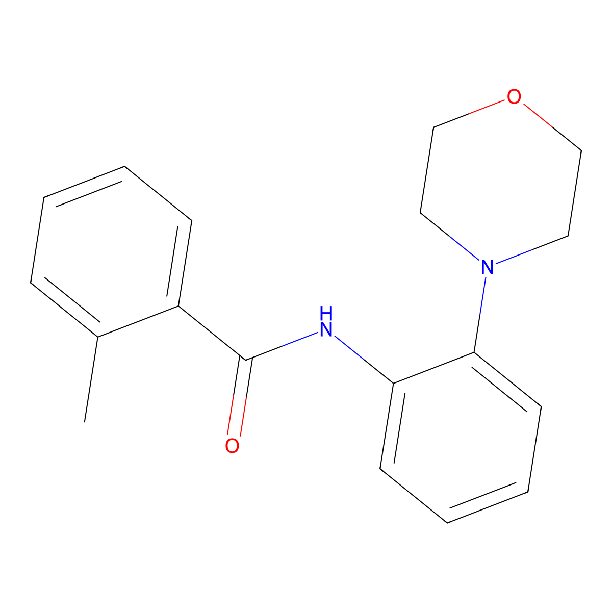 2-methyl-N-(2-morpholin-4-ylphenyl)benzamide molecular structure, CAS 529499-10-3