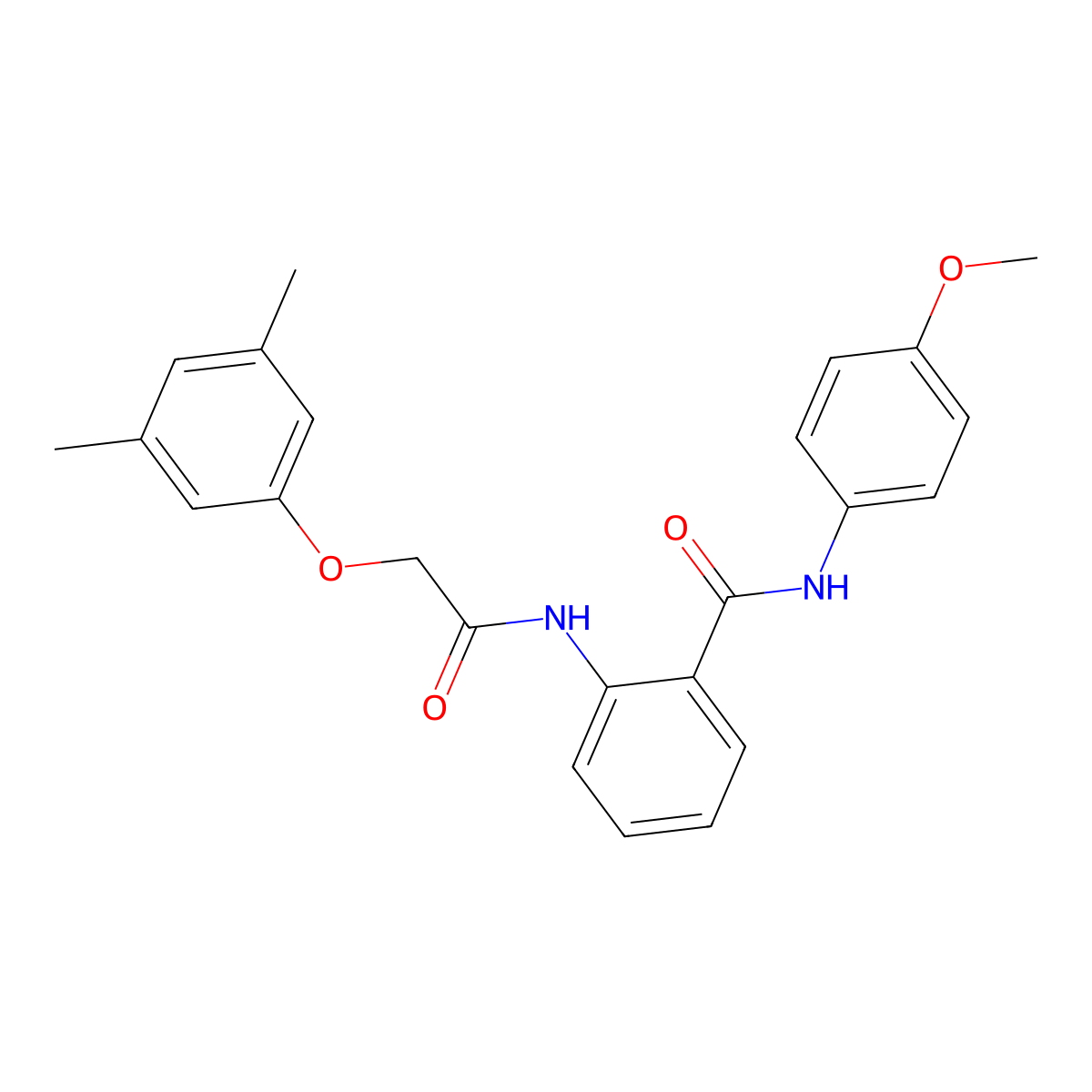 2-[[2-(3,5-dimethylphenoxy)acetyl]amino]-N-(4-methoxyphenyl)benzamide molecular structure, CAS 529499-30-7