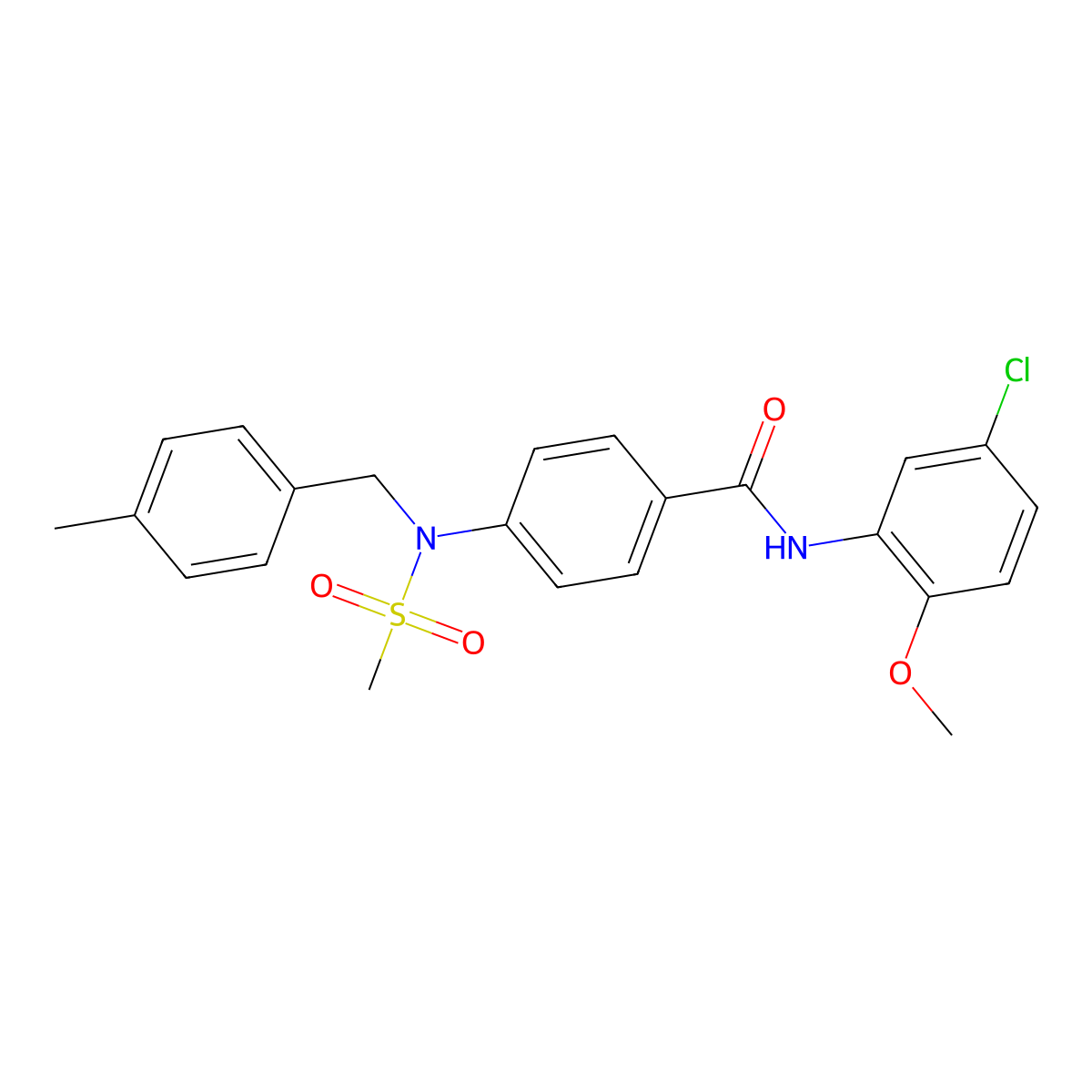 N-(5-chloro-2-methoxyphenyl)-4-[(4-methylbenzyl)(methylsulfonyl)amino]benzamide molecular structure, CAS 529499-91-0