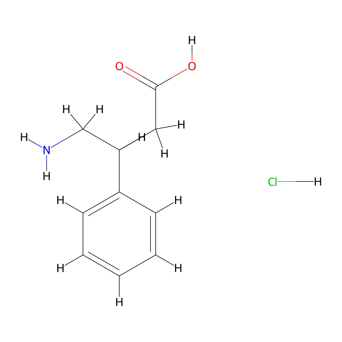 (S)-4-Amino-3-phenylbutanoic acid hydrochloride molecular structure, CAS 52950-37-5