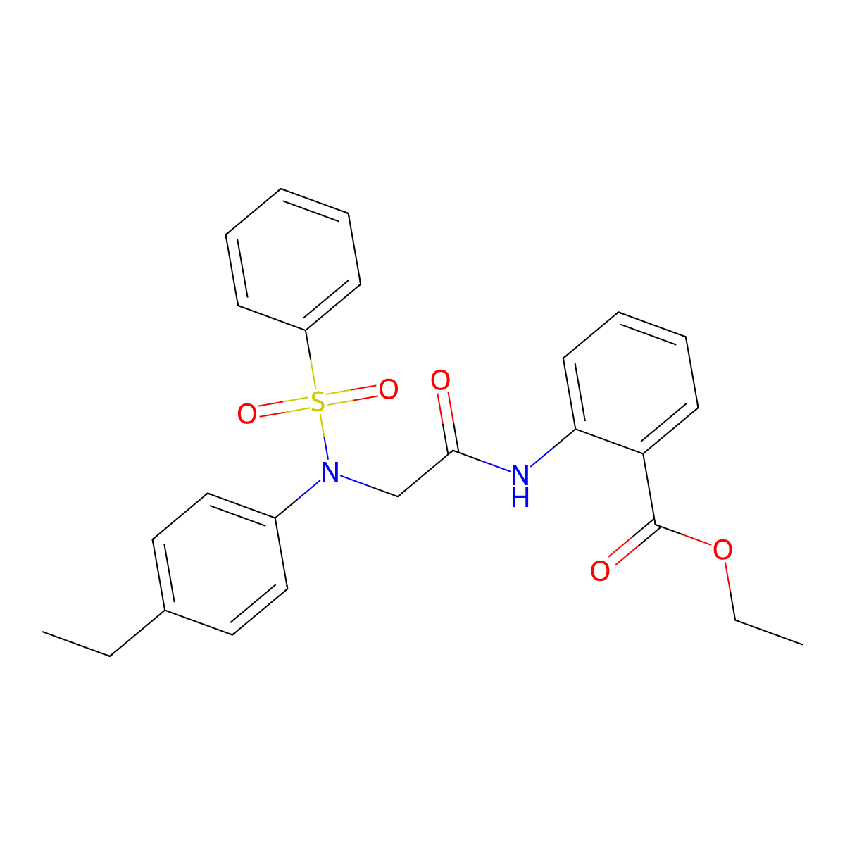 ethyl 2-{[N-(4-ethylphenyl)-N-(phenylsulfonyl)glycyl]amino}benzoate molecular structure, CAS 529501-12-0