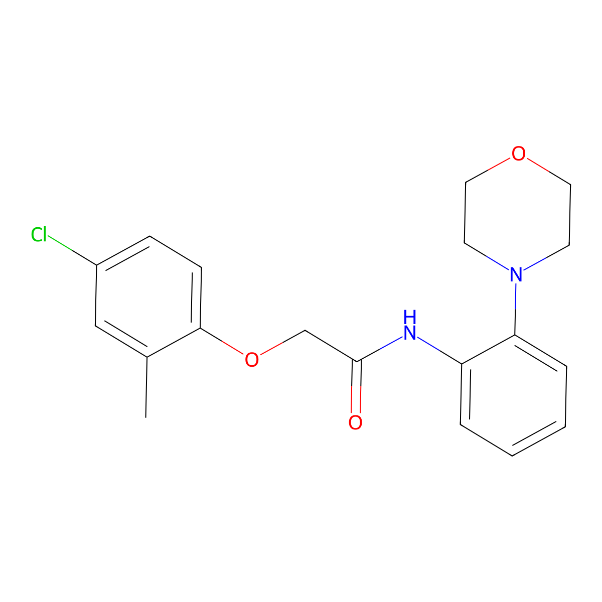 2-(4-chloro-2-methylphenoxy)-N-(2-morpholin-4-ylphenyl)acetamide molecular structure, CAS 529501-79-9