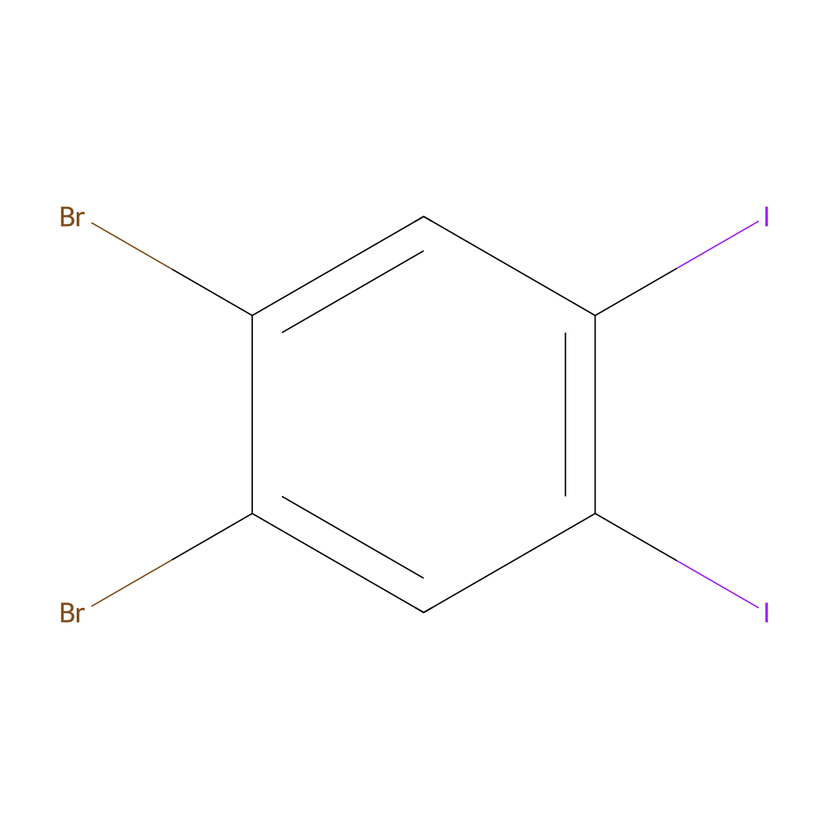 1,2-Dibromo-4,5-diiodobenzene molecular structure, CAS 529502-50-9