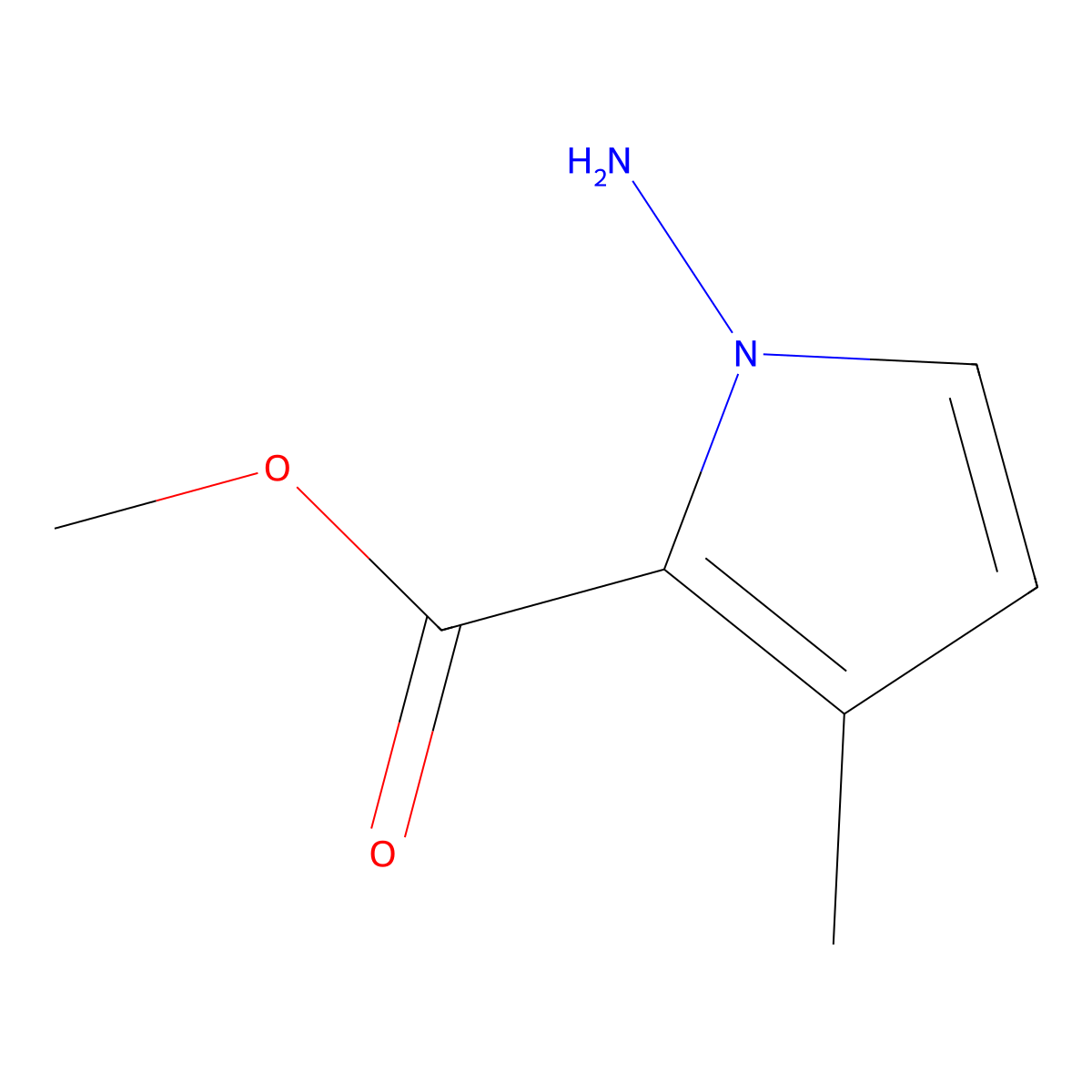 Methyl 1-amino-3-methyl-1H-pyrrole-2-carboxylate molecular structure, CAS 529508-55-2