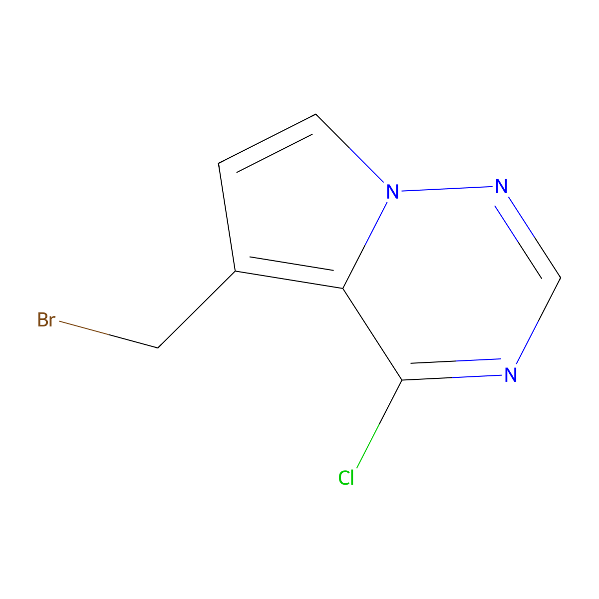 5-(Bromomethyl)-4-chloropyrrolo[2,1-f][1,2,4]triazine molecular structure, CAS 529508-57-4