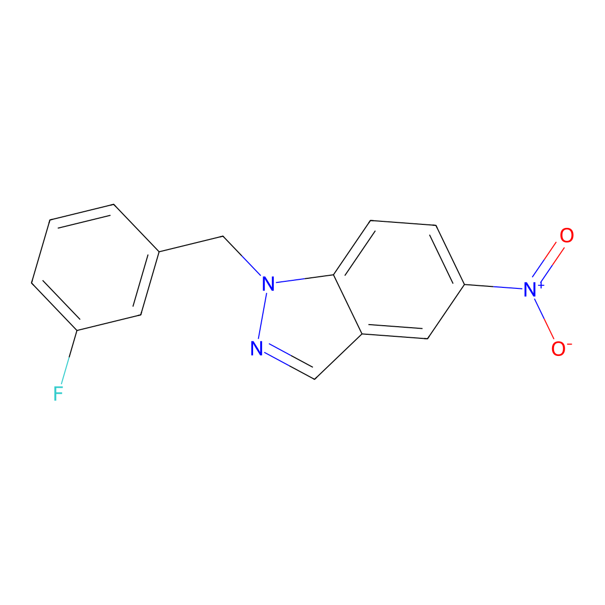 1-(3-fluorobenzyl)-5-nitro-1H-indazole molecular structure, CAS 529508-58-5