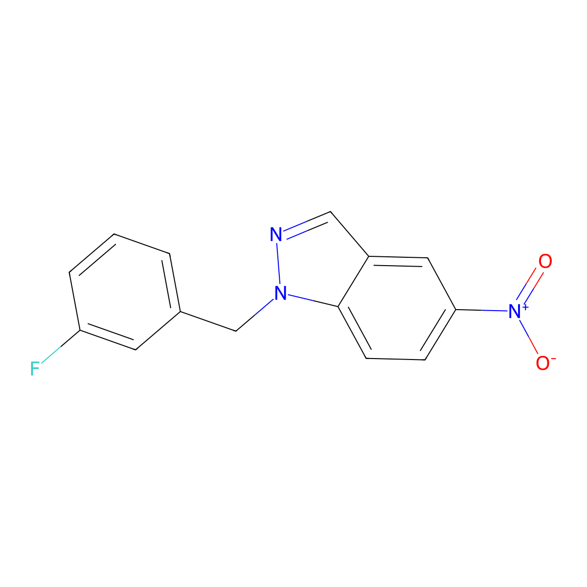 1-(3-fluorobenzyl)-5-nitro-1H-indazole molecular structure, CAS 529508-58-5