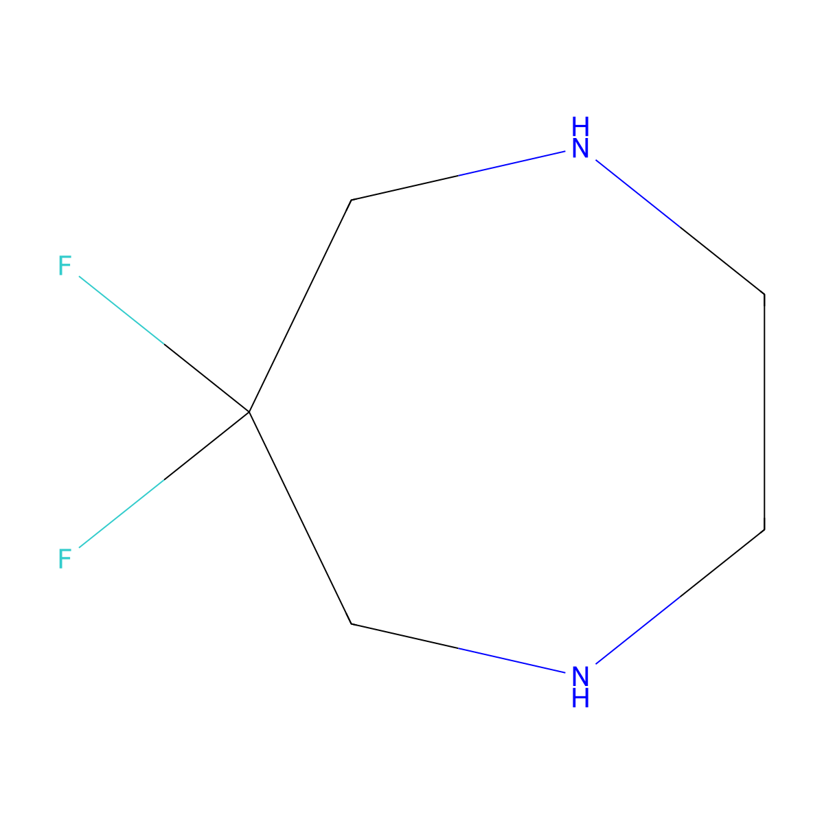 6,6-Difluoro-1,4-diazepane molecular structure, CAS 529509-58-8