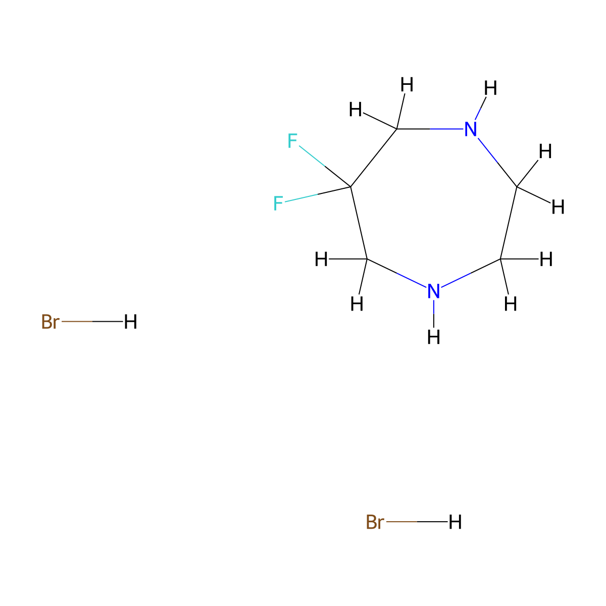 6,6-Difluoro-1,4-diazepane dihydrobromide molecular structure, CAS 529509-60-2