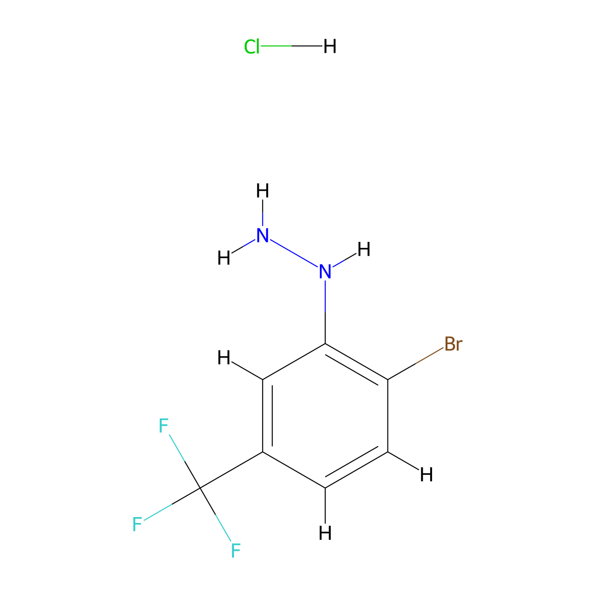 2-Bromo-5-(trifluoromethyl)phenylhydrazine hydrochloride molecular structure, CAS 529512-78-5
