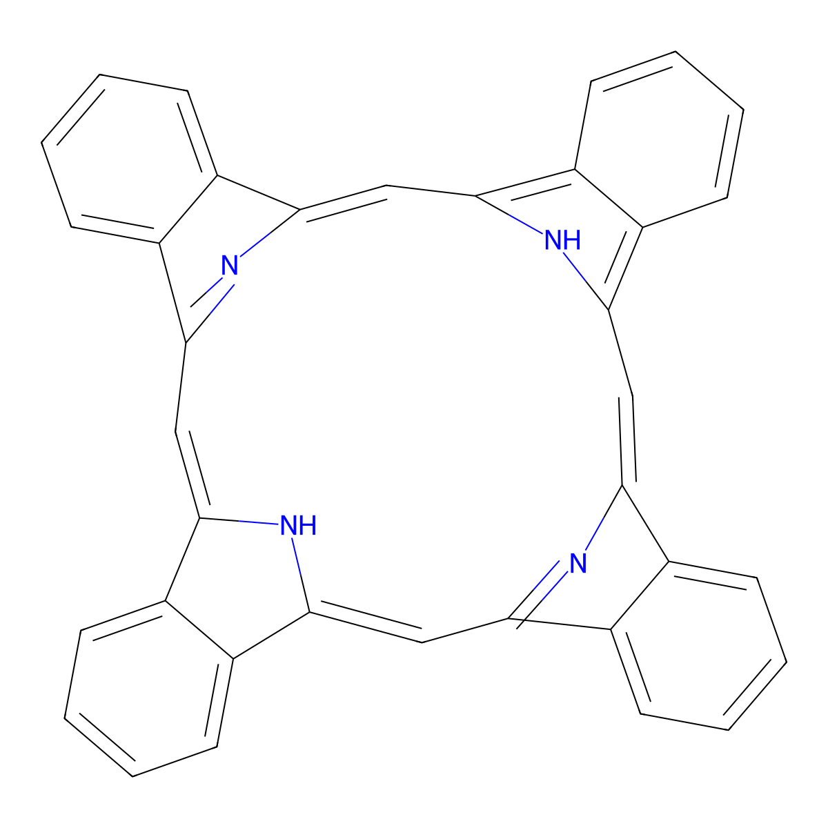 Tetrabenzoporphine molecular structure, CAS 52952-31-5