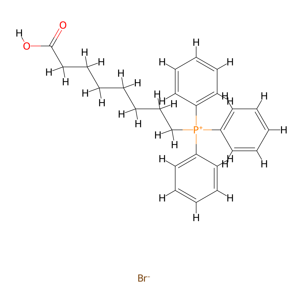 (7-Carboxyheptyl)triphenylphosphonium bromide molecular structure, CAS 52956-93-1