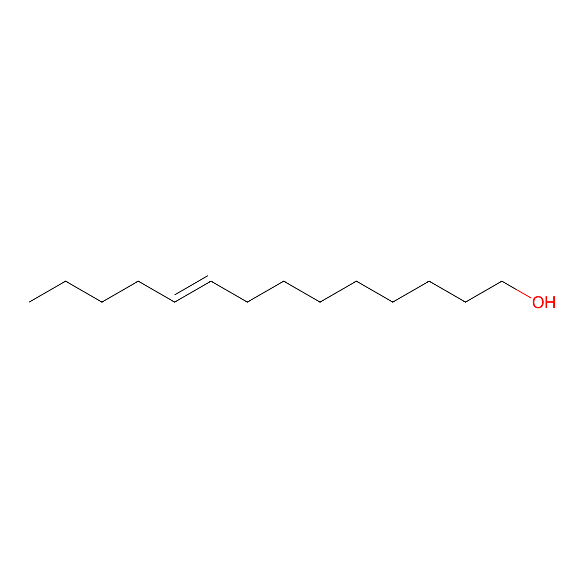 (9E)-9-Tetradecen-1-ol molecular structure, CAS 52957-16-1