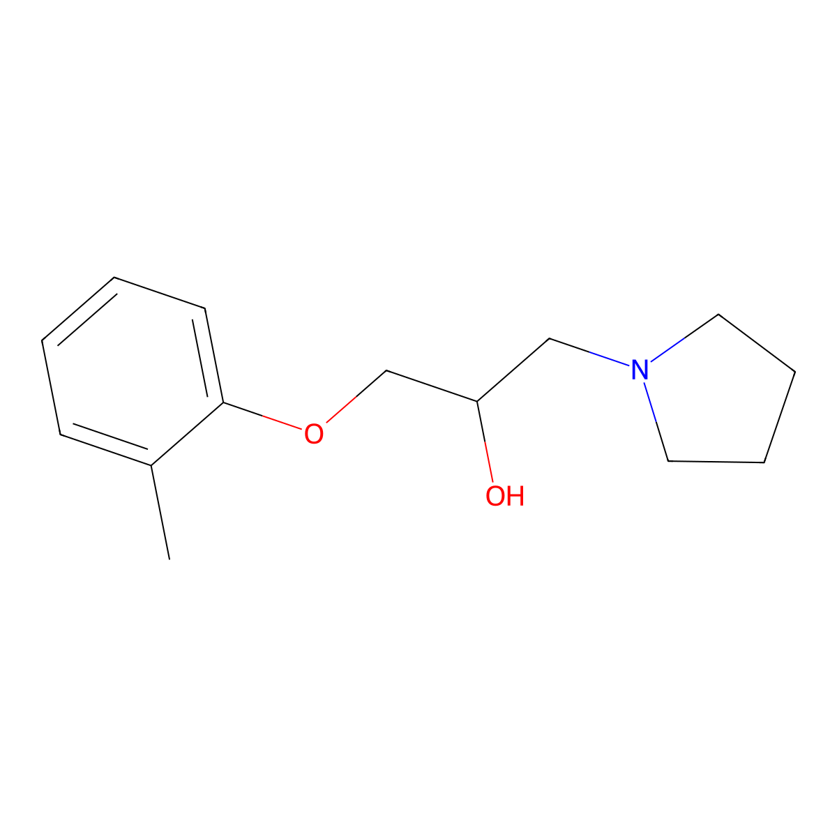 1-(2-Methylphenoxy)-3-(pyrrolidin-1-yl)propan-2-ol molecular structure, CAS 5296-07-1