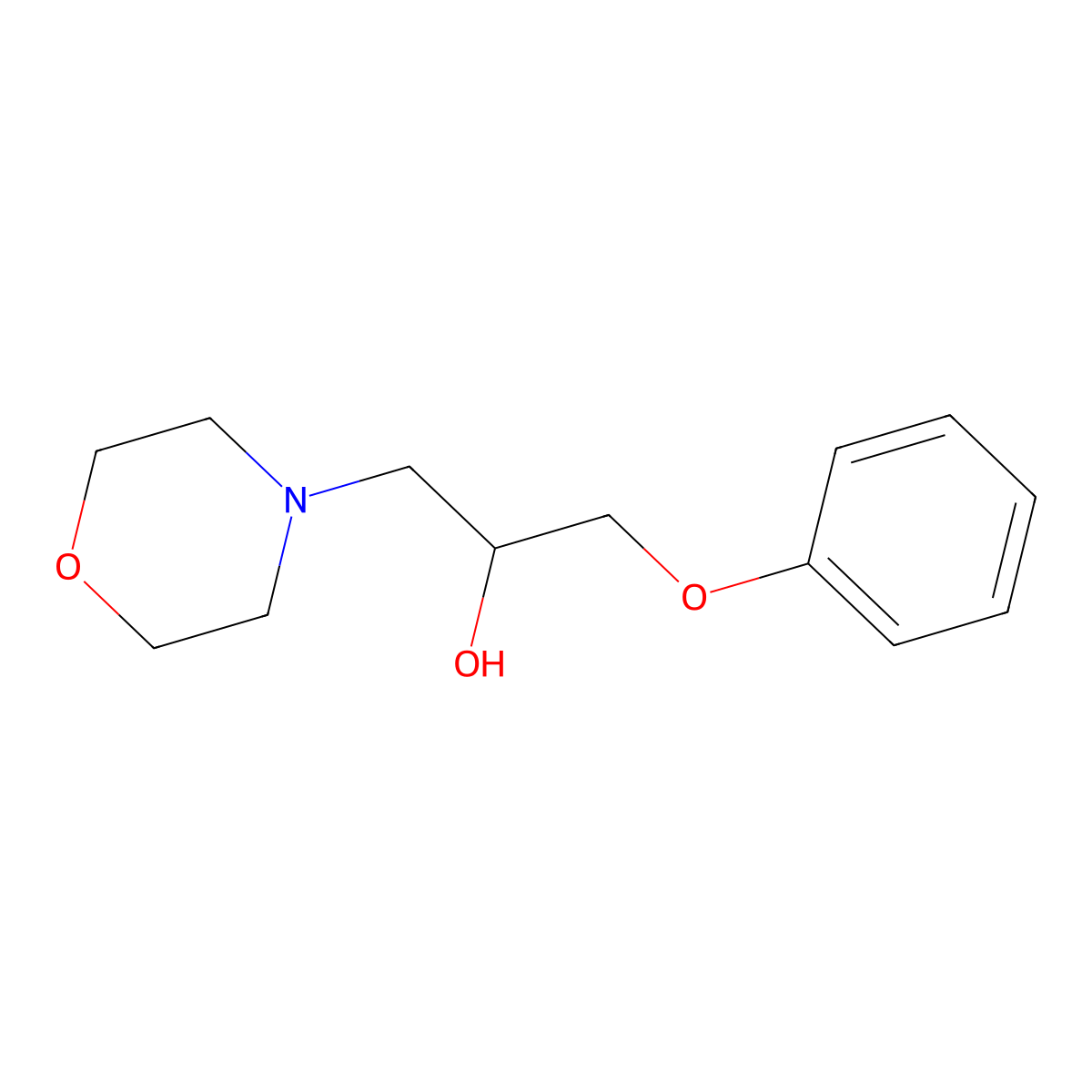 1-Morpholin-4-yl-3-phenoxy-propan-2-ol molecular structure, CAS 5296-26-4