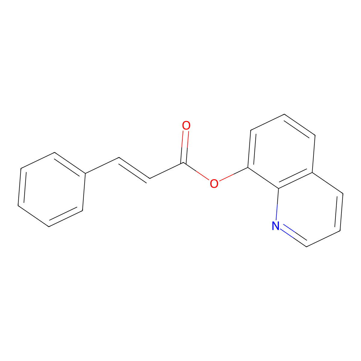 Quinolin-8-yl 3-phenylprop-2-enoate molecular structure, CAS 5296-42-4
