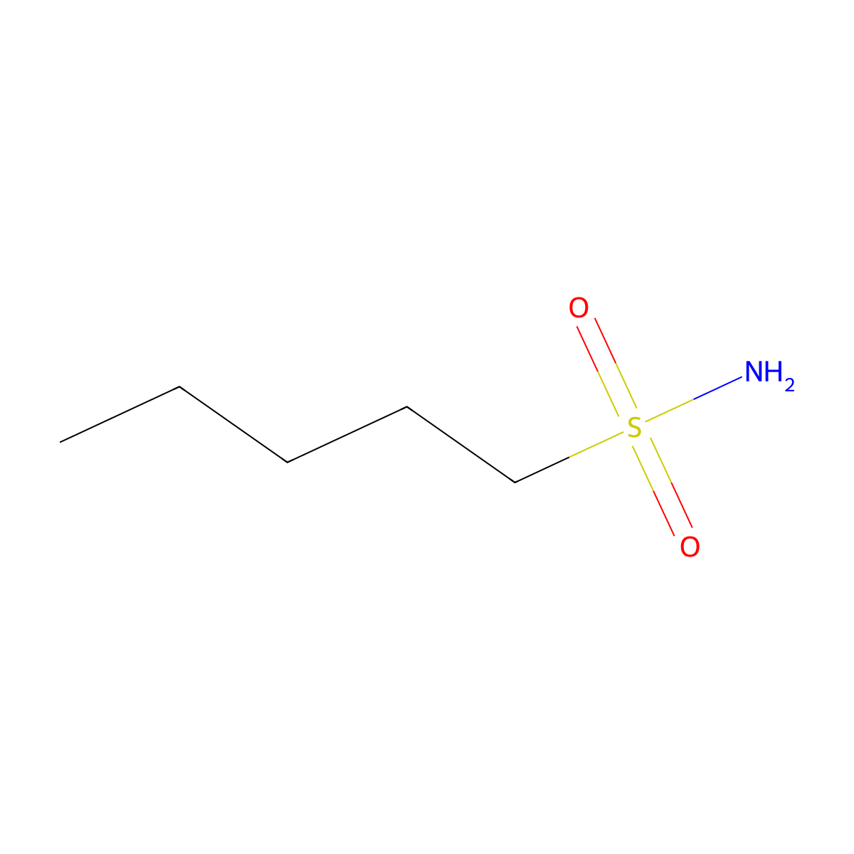 1-Pentanesulfonamide molecular structure, CAS 52960-14-2