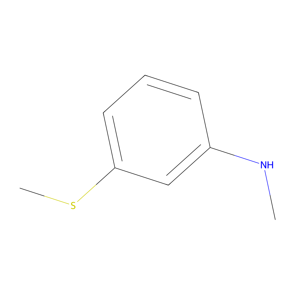 N-methyl-3-(methylsulfanyl)aniline molecular structure, CAS 52960-99-3