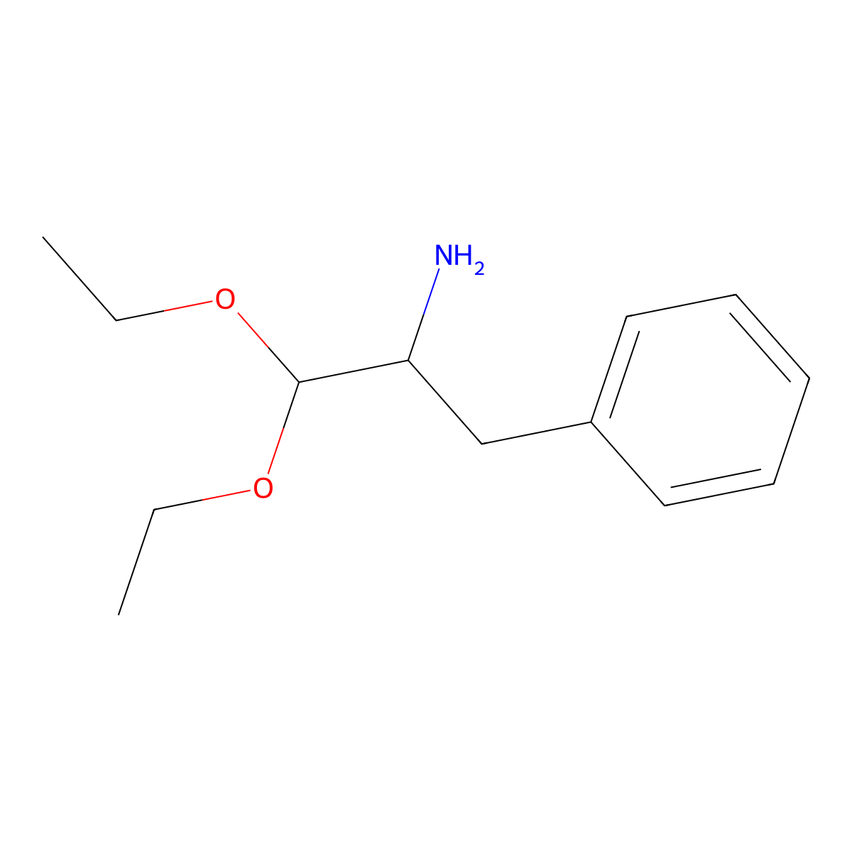 Benzeneethanamine, alpha-(diethoxymethyl)- molecular structure, CAS 52961-44-1