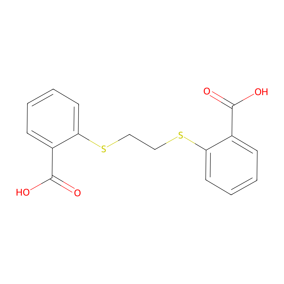 2-[2-(2-Carboxyphenyl)sulfanylethylsulfanyl]benzoic acid molecular structure, CAS 52961-83-8