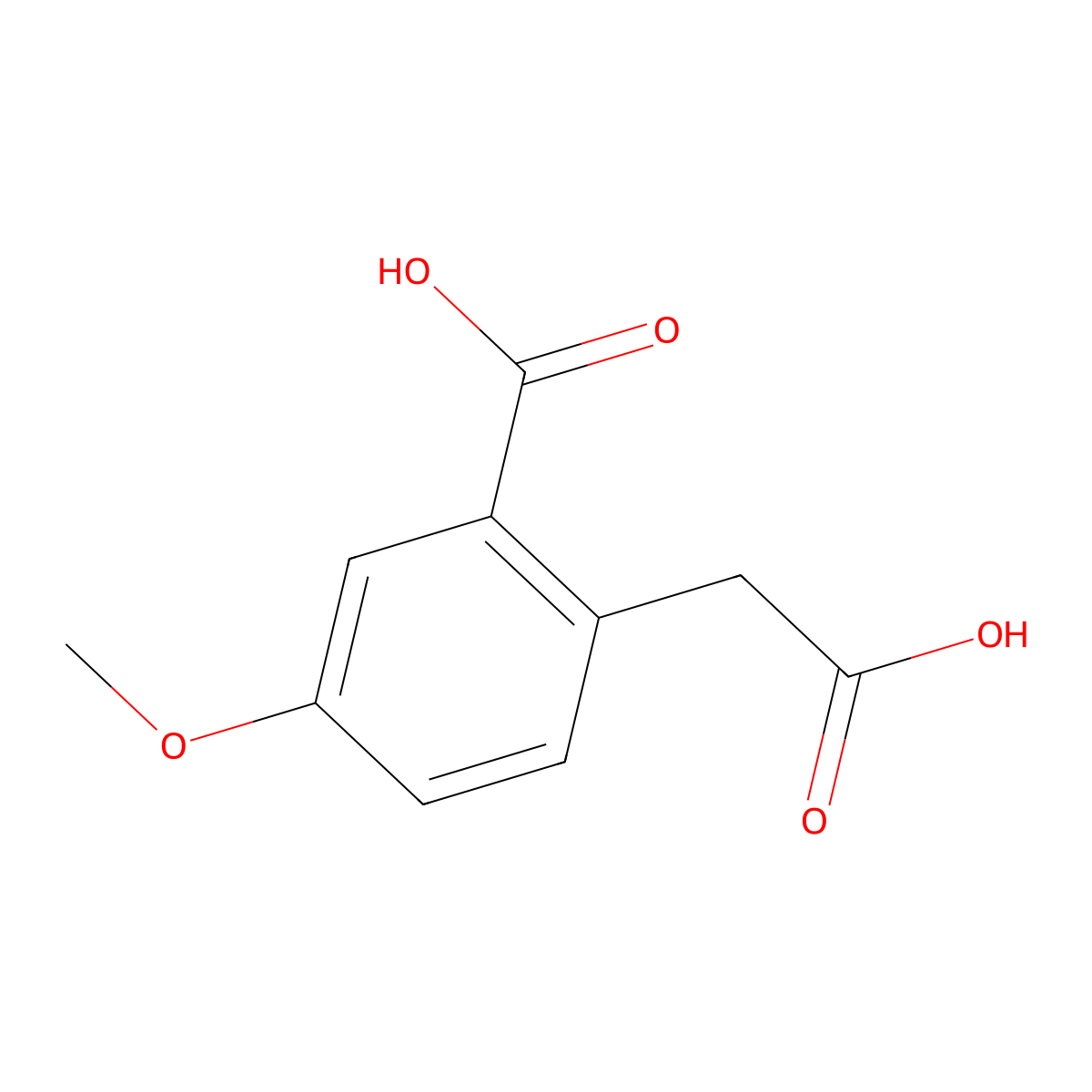 2-Carboxymethyl-5-methoxy-benzoic acid molecular structure, CAS 52962-25-1