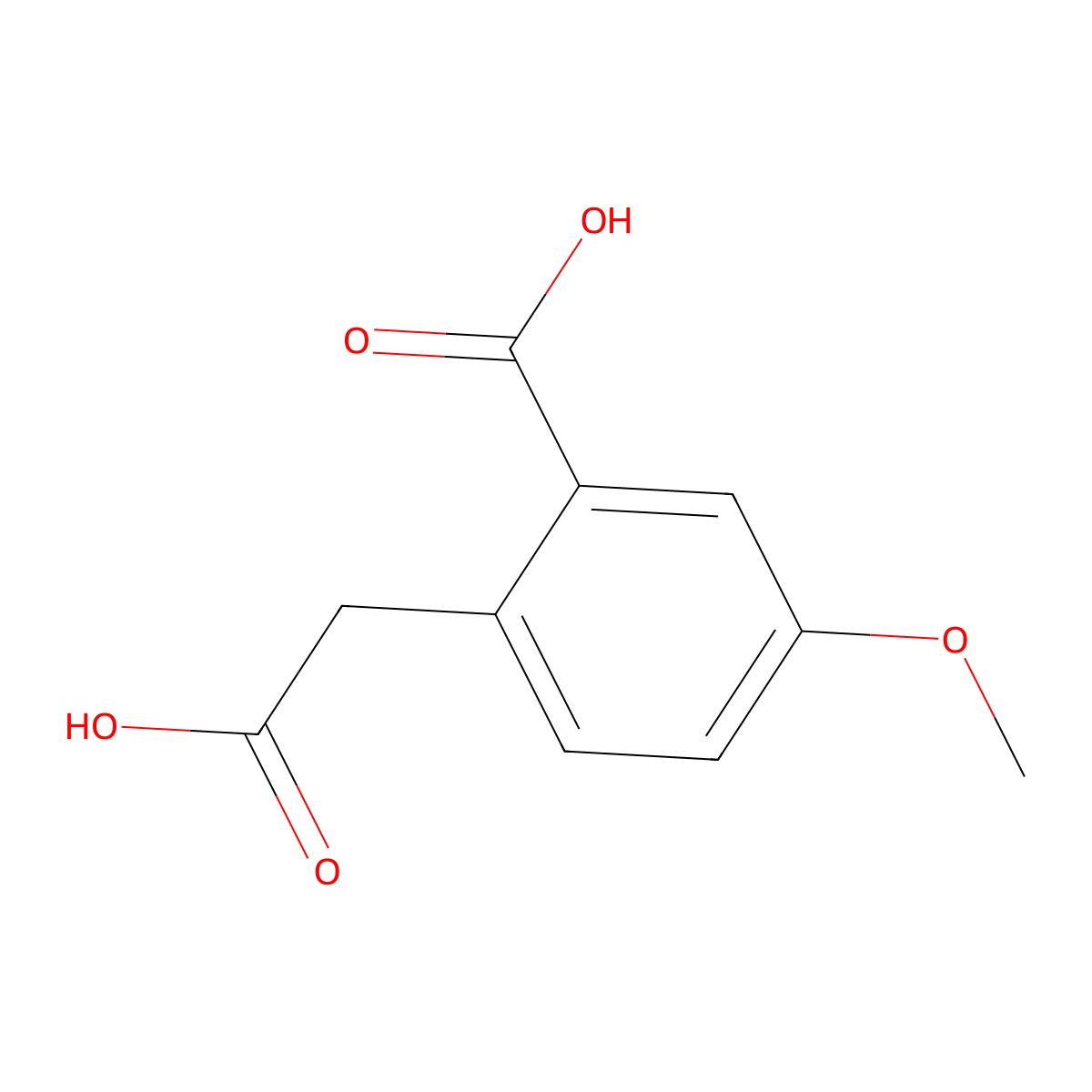 2-Carboxymethyl-5-methoxy-benzoic acid molecular structure, CAS 52962-25-1
