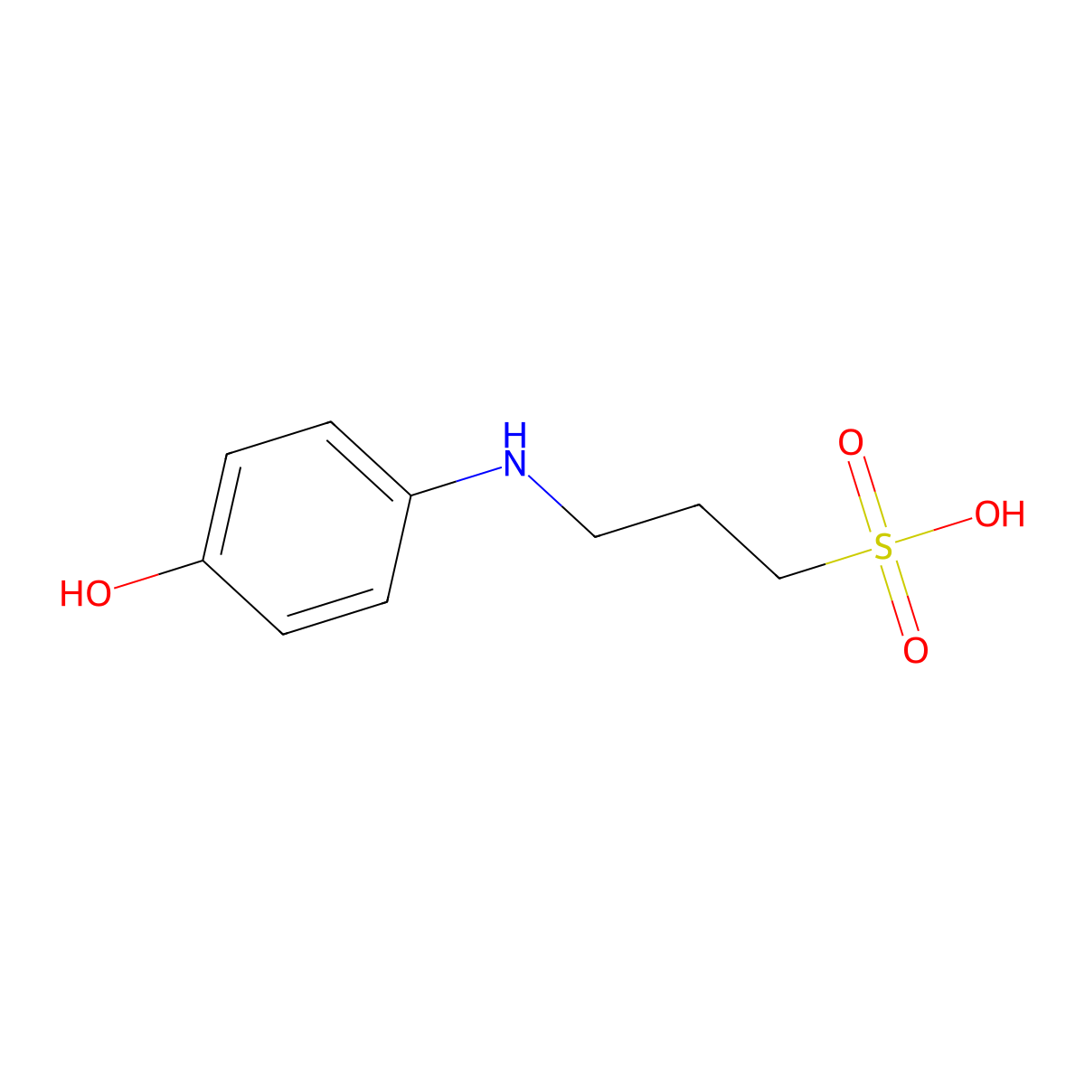 3-((4-Hydroxyphenyl)amino)propanesulphonic acid molecular structure, CAS 52962-42-2