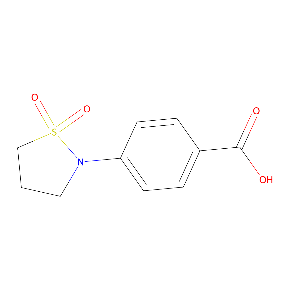 4-(1,1-Dioxo-1,2-thiazolidin-2-yl)benzoic acid molecular structure, CAS 52962-52-4