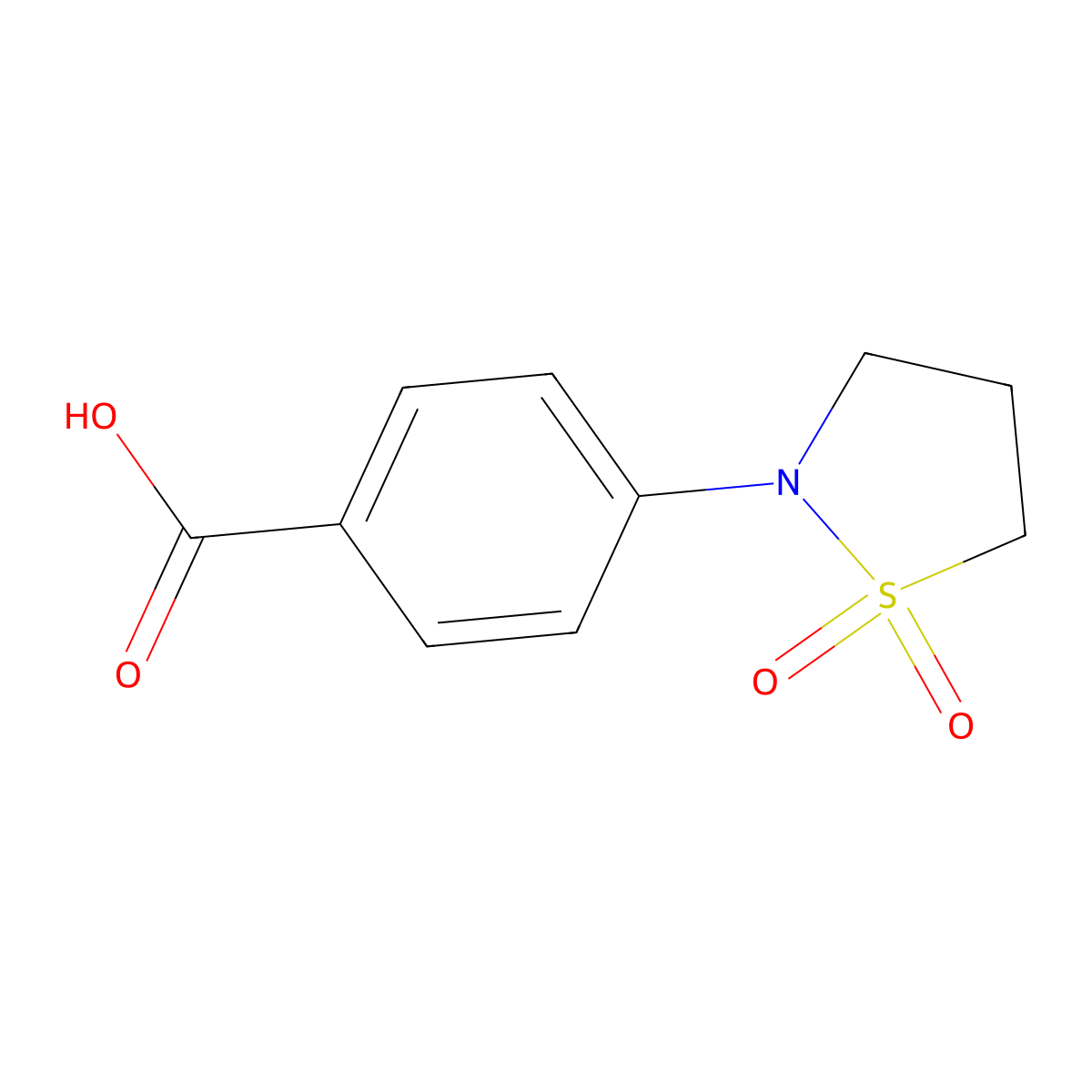 4-(1,1-Dioxo-1,2-thiazolidin-2-yl)benzoic acid molecular structure, CAS 52962-52-4