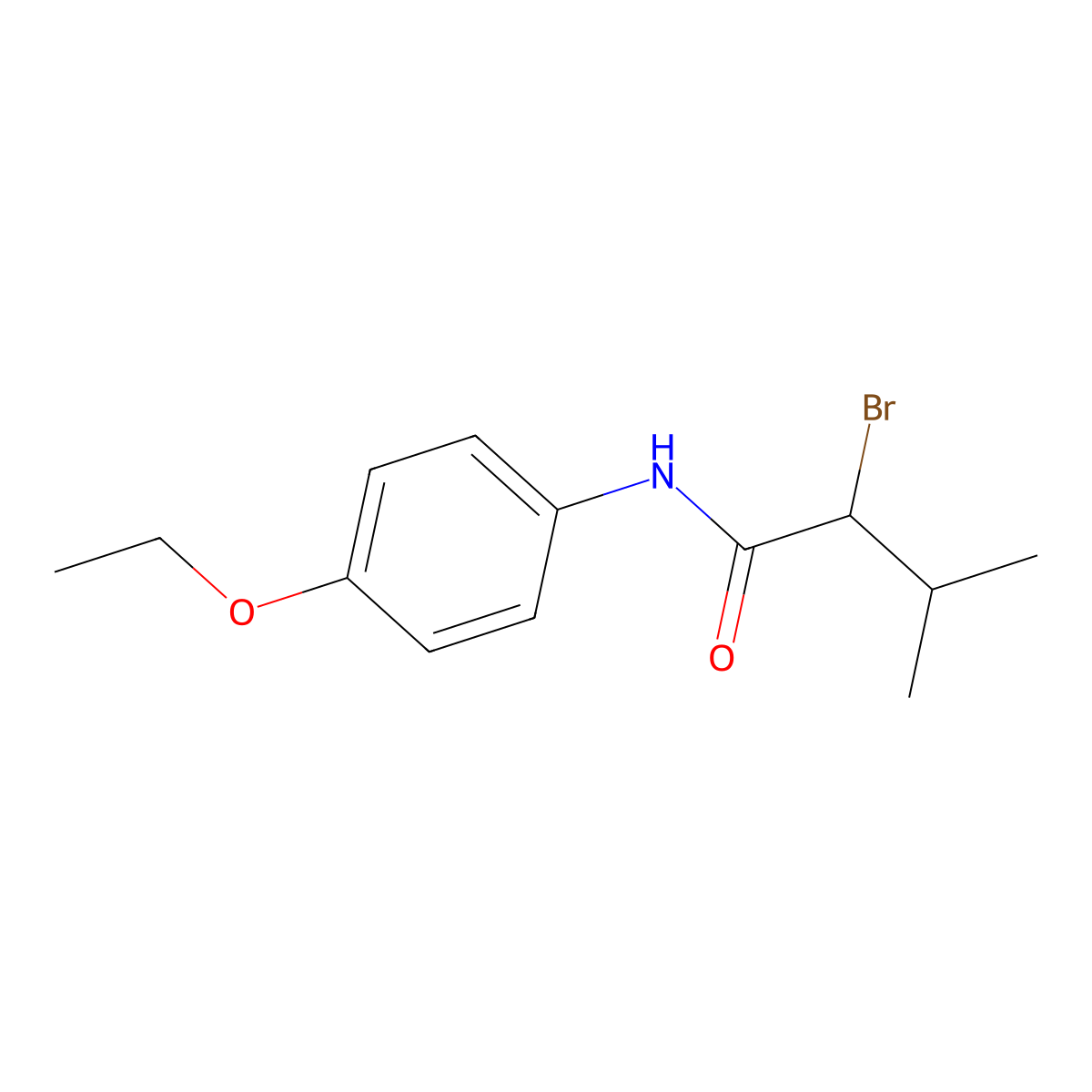 2-Bromo-N-(4-ethoxyphenyl)-3-methylbutyramide molecular structure, CAS 52964-39-3