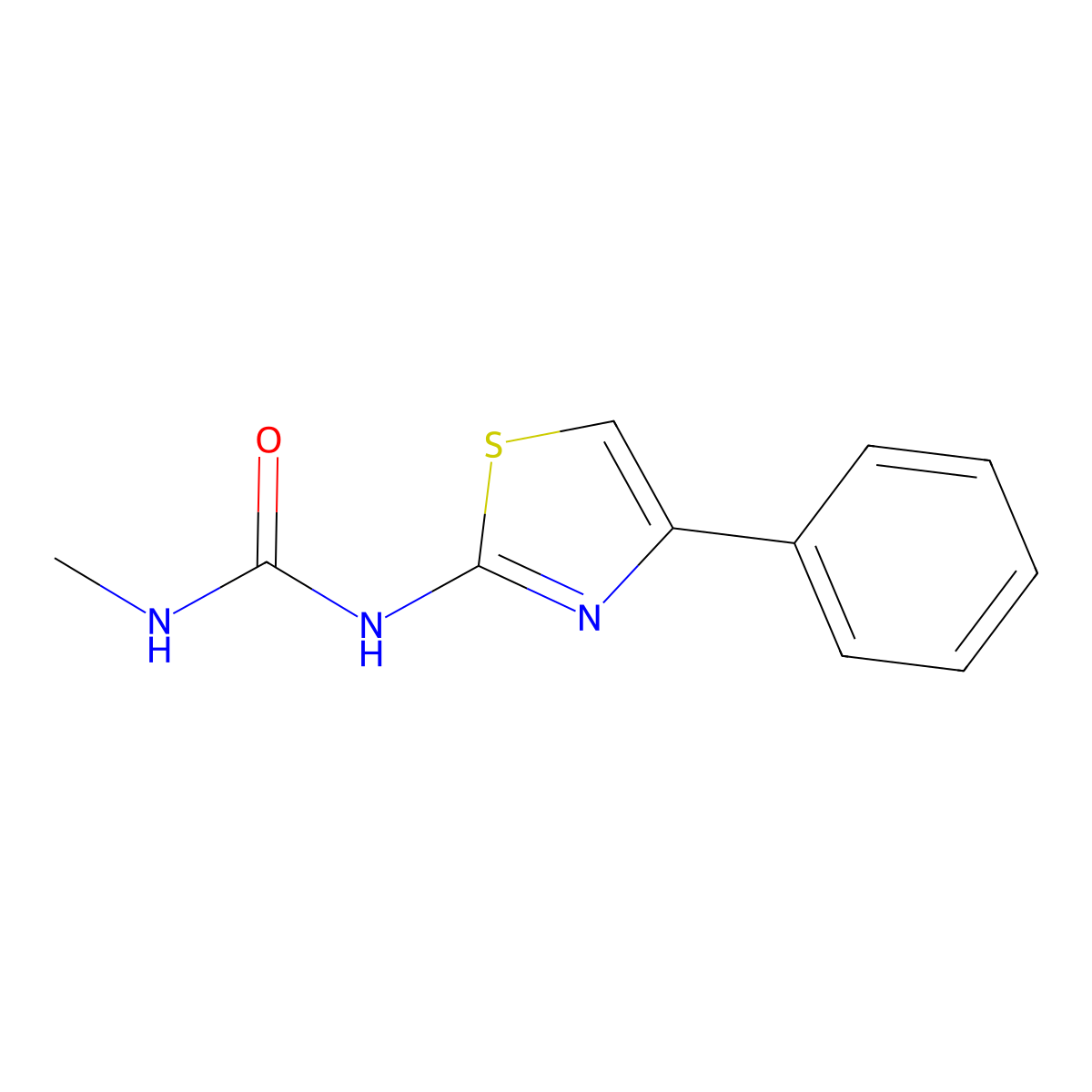 1-Methyl-3-(4-phenyl-2-thiazolyl)urea molecular structure, CAS 52968-02-2