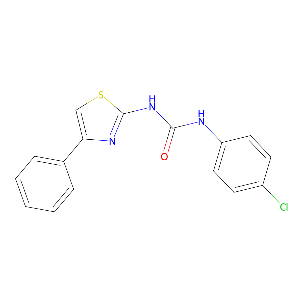 1-(4-Chlorophenyl)-3-(4-phenyl-1,3-thiazol-2-yl)urea molecular structure, CAS 52968-05-5