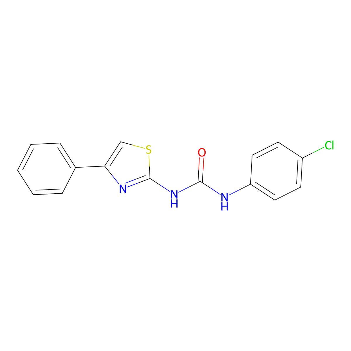 1-(4-Chlorophenyl)-3-(4-phenyl-1,3-thiazol-2-yl)urea molecular structure, CAS 52968-05-5