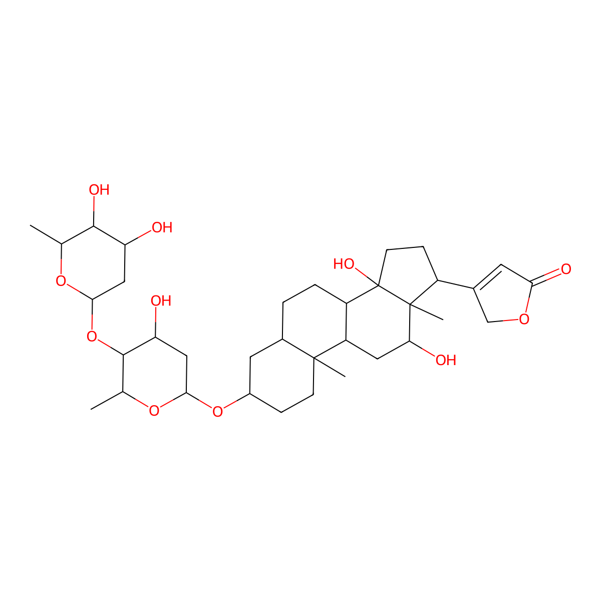 Digoxigenin bisdigitoxoside molecular structure, CAS 5297-05-2