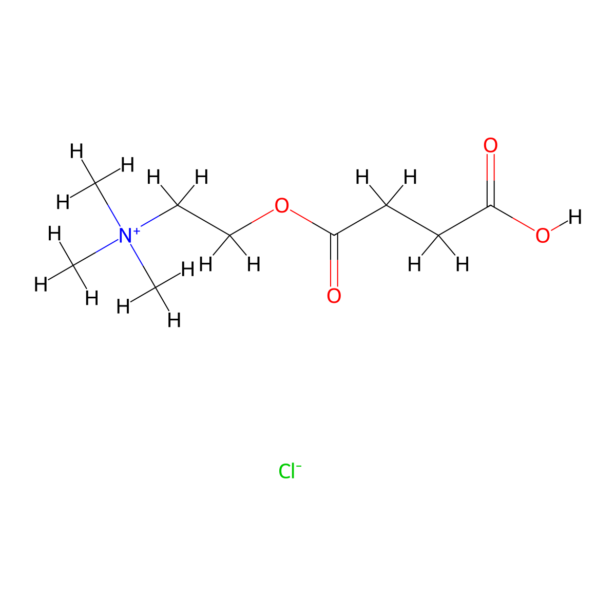 Succinylmonocholine chloride molecular structure, CAS 5297-17-6