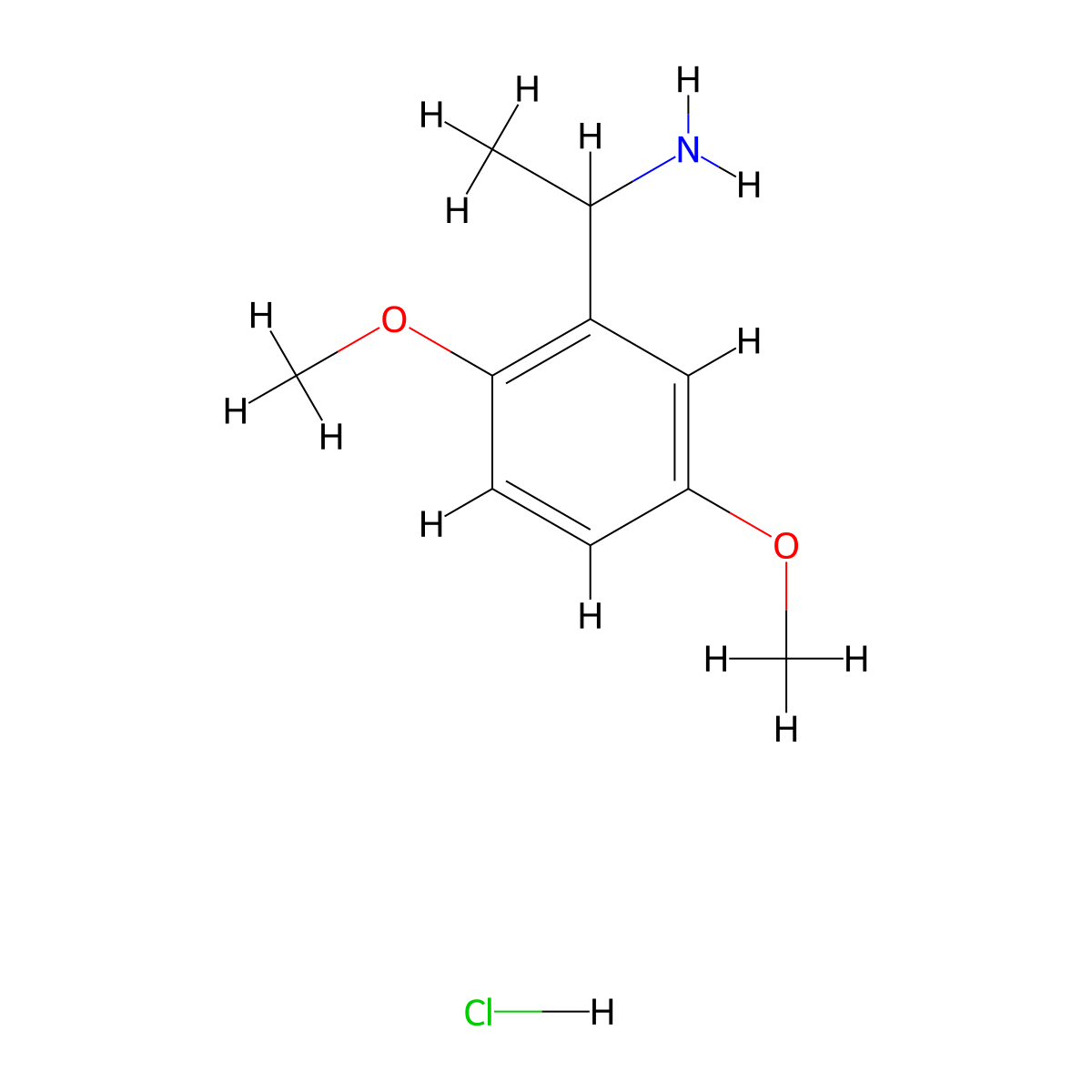 1-(2,5-Dimethoxyphenyl)ethan-1-amine hydrochloride molecular structure, CAS 52971-28-5