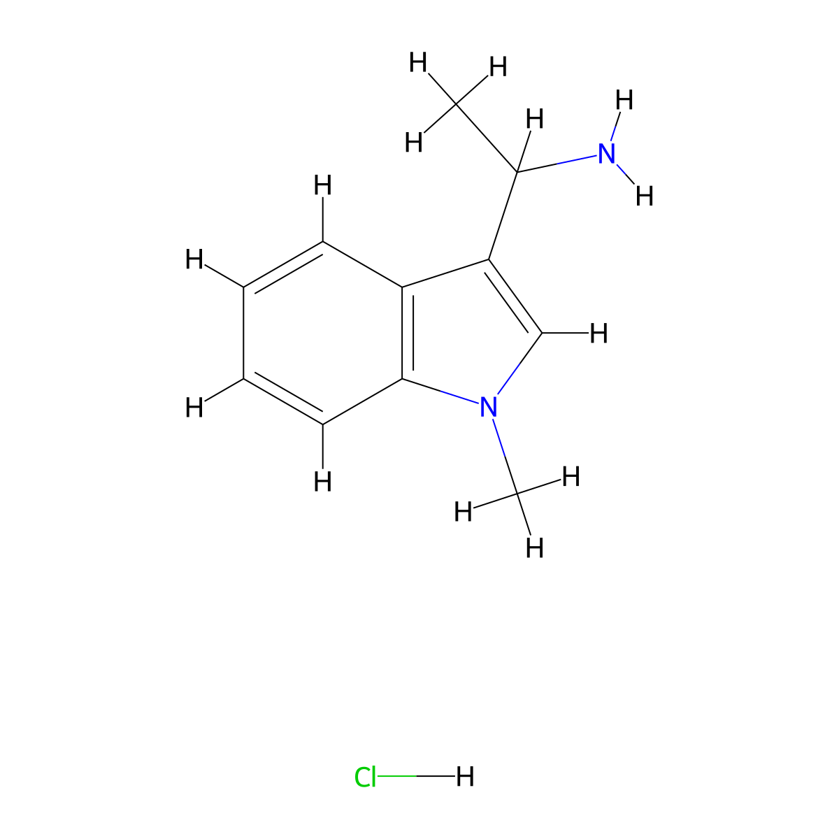 [1-(1-Methyl-1H-indol-3-YL)ethyl]amine hydrochloride molecular structure, CAS 52971-31-0