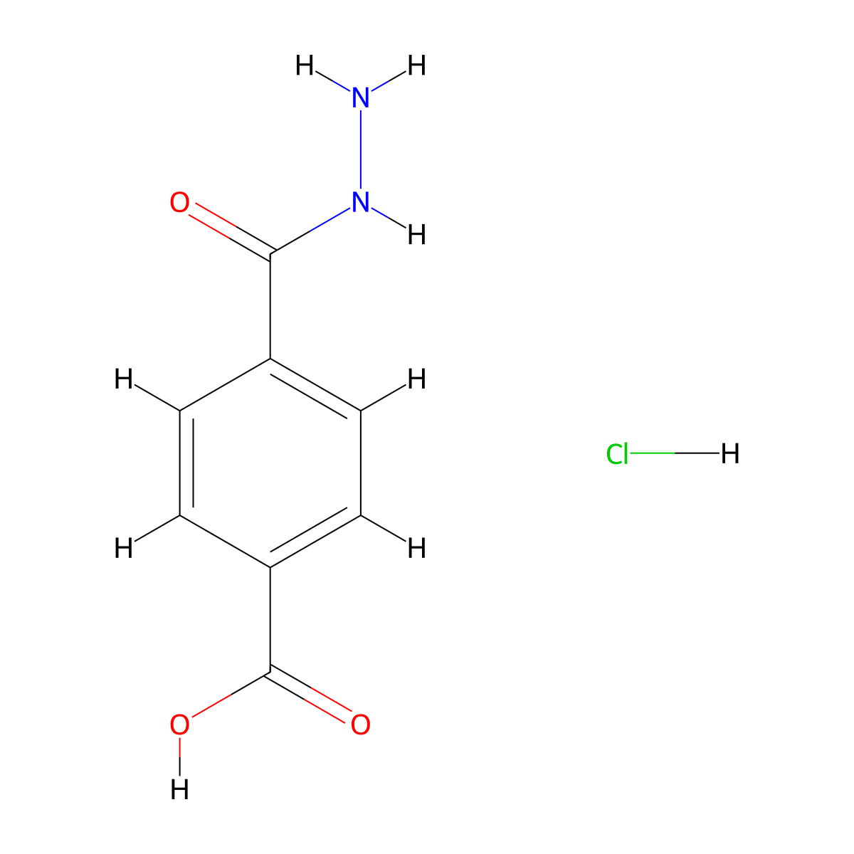 4-(Hydrazinecarbonyl)benzoic acid hydrochloride molecular structure, CAS 52977-57-8