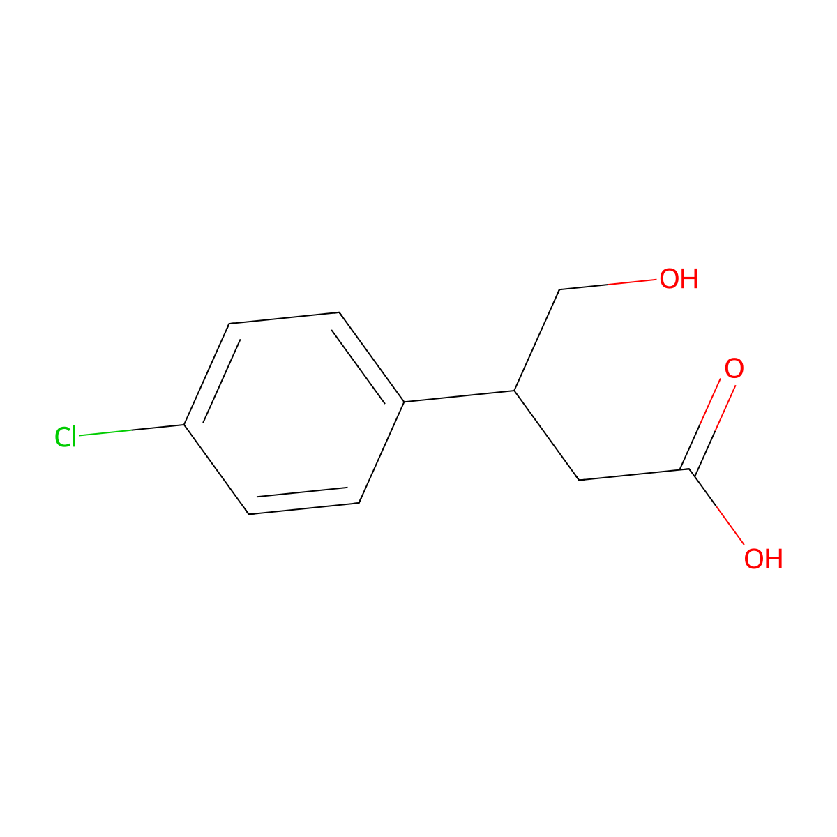 4-Chloro-beta-(hydroxymethyl)benzenepropanoic acid molecular structure, CAS 52977-95-4