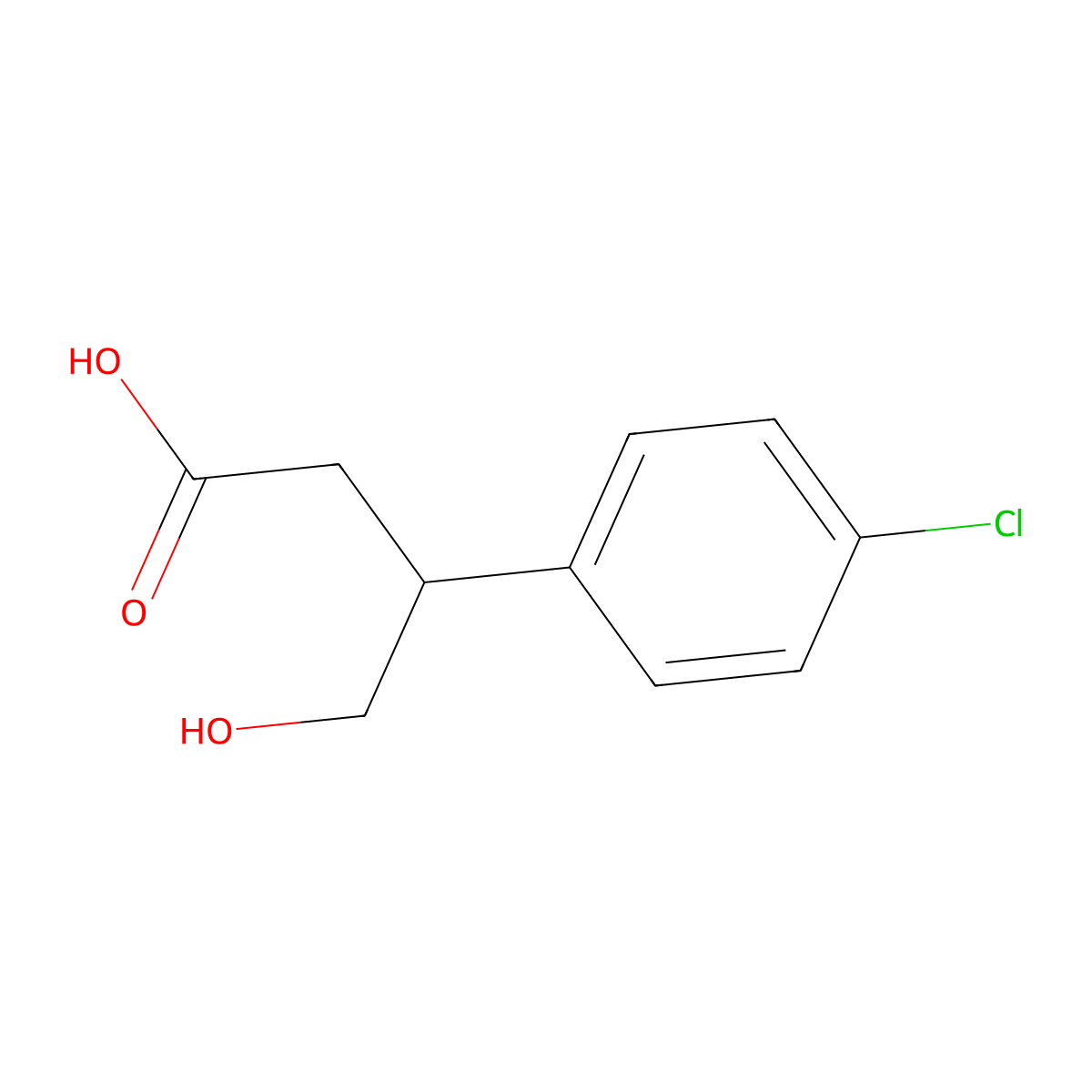 4-Chloro-beta-(hydroxymethyl)benzenepropanoic acid molecular structure, CAS 52977-95-4