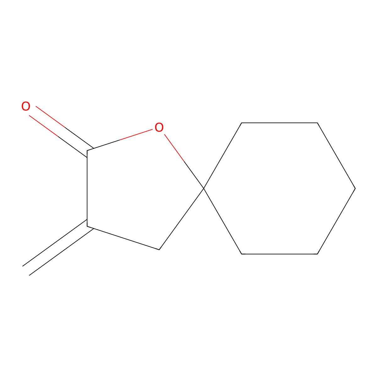 1-Oxaspiro(4.5)decan-2-one, 3-methylene- molecular structure, CAS 52978-85-5