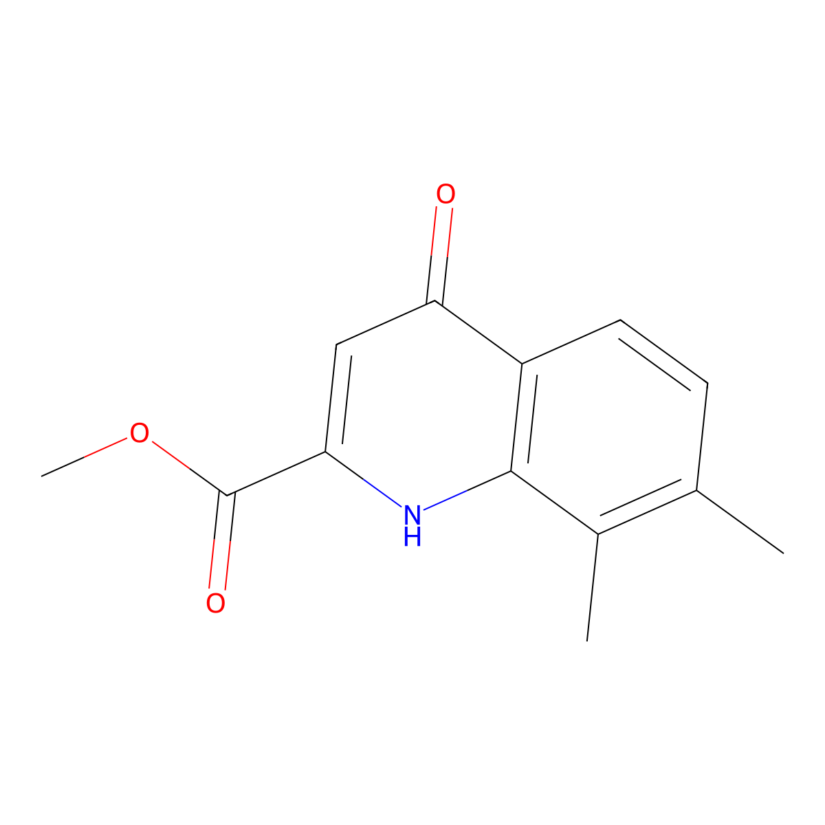 Methyl 4-hydroxy-7,8-dimethylquinoline-2-carboxylate molecular structure, CAS 52979-32-5