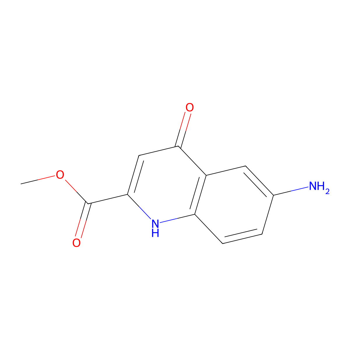 Methyl 6-amino-4-hydroxyquinoline-2-carboxylate molecular structure, CAS 52979-42-7