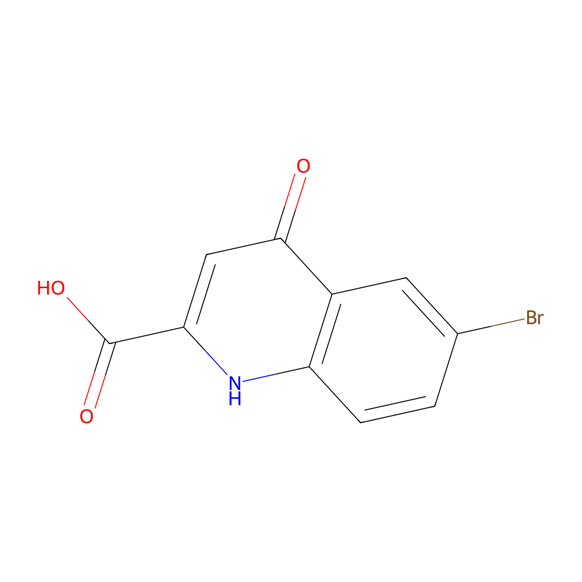 6-Bromo-4-oxo-1,4-dihydroquinoline-2-carboxylic acid molecular structure, CAS 52980-05-9