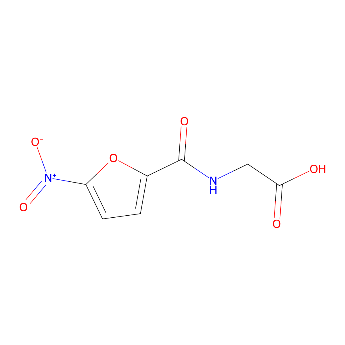 [(5-Nitro-2-furoyl)amino]acetic acid molecular structure, CAS 52980-52-6