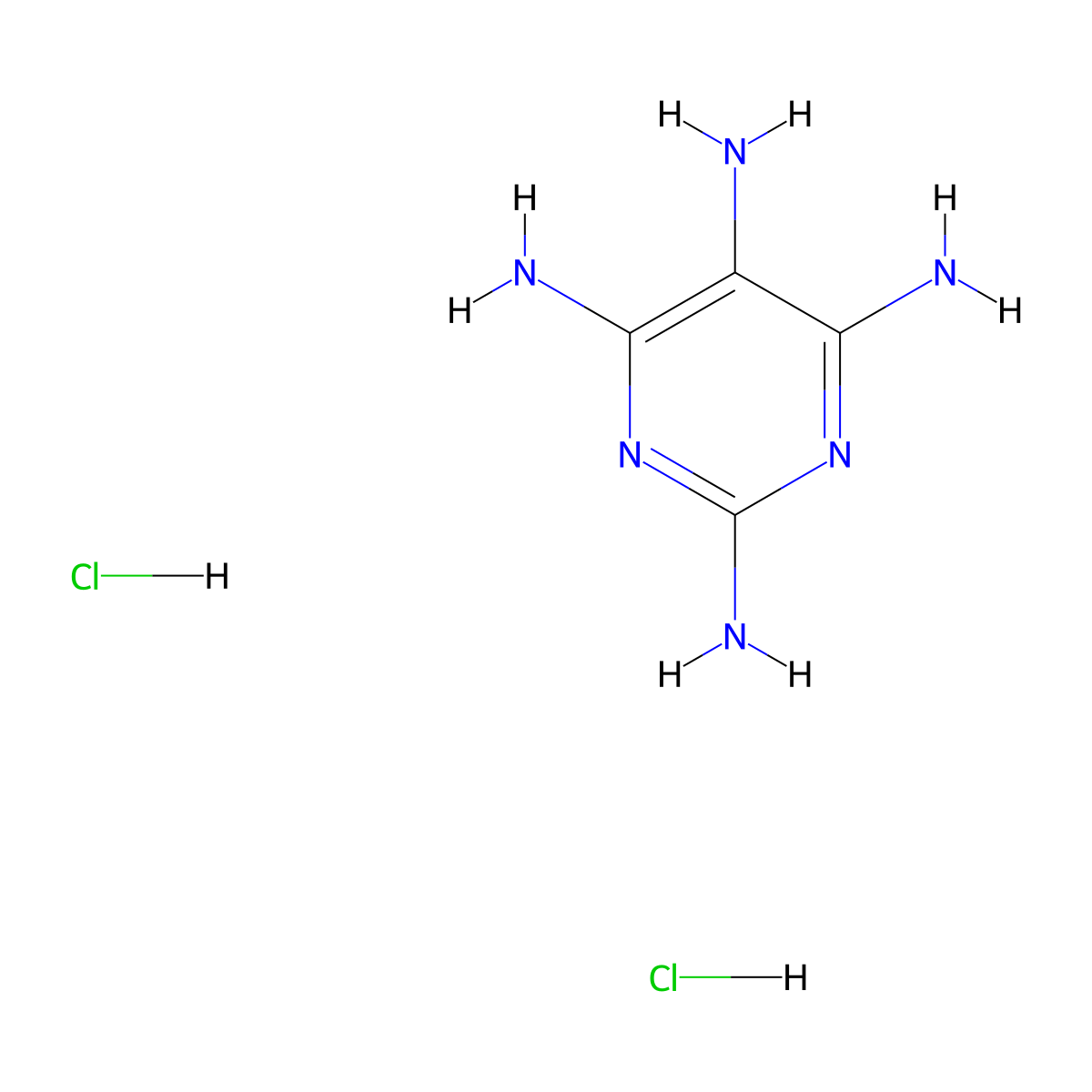 Pyrimidine, 2,4,5,6-tetraamine, dihydrochloride molecular structure, CAS 52980-67-3